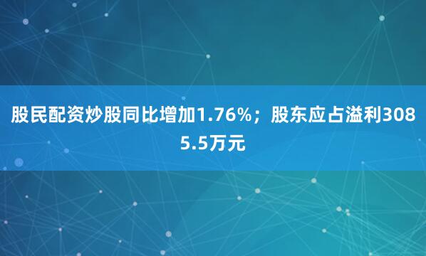 股民配资炒股同比增加1.76%；股东应占溢利3085.5万元
